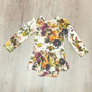 Floral Posh Peanut Twirl Onesie 6-12M